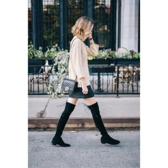 Stuart Weitzman Women's Lowland Over the Knee Black Suede Boots 6.5 - Picture 8 of 11